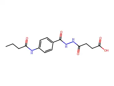 4-[2-[4-(Butanoylamino)benzoyl]hydrazinyl]-4-oxobutanoic acid structure