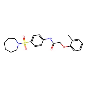 N-[4-(1-azepanylsulfonyl)phenyl]-2-(2-methylphenoxy)acetamide structure