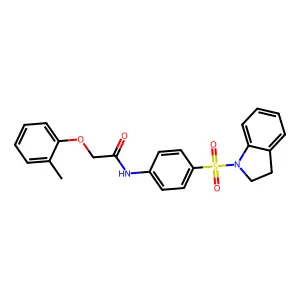 N-[4-(2,3-dihydro-1H-indol-1-ylsulfonyl)phenyl]-2-(2-methylphenoxy)acetamide structure