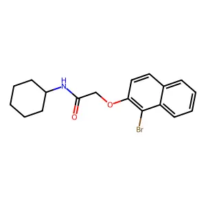 2-[(1-bromo-2-naphthyl)oxy]-N-cyclohexylacetamide structure
