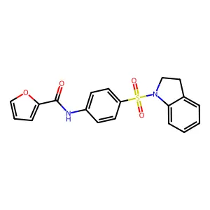 N-[4-(2,3-dihydro-1H-indol-1-ylsulfonyl)phenyl]-2-furamide structure