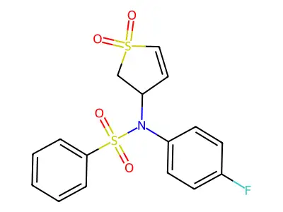 4-[(4-Fluorophenyl)(phenylsulfonyl)amino]-4,5-dihydrothiophene-1,1-dione structure