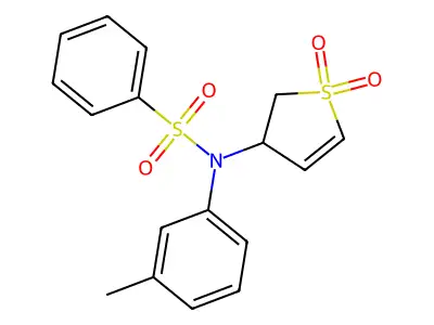 N-(1,1-dioxido-2,3-dihydro-3-thienyl)-N-(3-methylphenyl)benzenesulfonamide structure