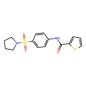 N-(4-pyrrolidin-1-ylsulfonylphenyl)thiophene-2-carboxamide structure
