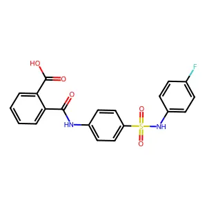 2-({4-[(4-Fluoroanilino)sulfonyl]anilino}carbonyl)benzoic acid structure