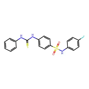 4-[(anilinocarbonothioyl)amino]-N-(4-fluorophenyl)benzenesulfonamide structure