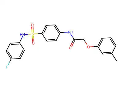 N-[4-[(4-fluorophenyl)sulfamoyl]phenyl]-2-(3-methylphenoxy)acetamide structure