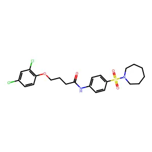 N-[4-(1-azepanylsulfonyl)phenyl]-4-(2,4-dichlorophenoxy)butanamide structure