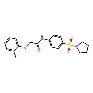 2-(2-methylphenoxy)-N-(4-pyrrolidin-1-ylsulfonylphenyl)acetamide structure