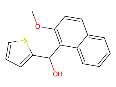 (2-Methoxynaphthalen-1-yl)(thiophen-2-yl)methanol structure
