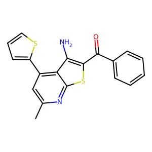 [3-Amino-6-methyl-4-(2-thienyl)thieno[2,3-b]pyridin-2-yl](phenyl)methanone structure