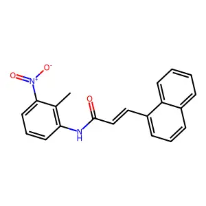 (E)-N-(2-methyl-3-nitrophenyl)-3-naphthalen-1-ylprop-2-enamide structure