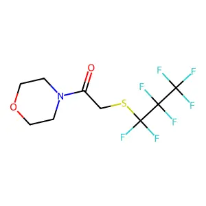 1-Morpholino-2-((perfluoropropyl)thio)ethanone structure