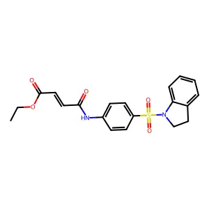 (E)-ethyl 4-((4-(indolin-1-ylsulfonyl)phenyl)amino)-4-oxobut-2-enoate structure