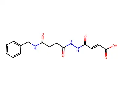 (E)-4-{2-[4-(Benzylamino)-4-oxobutanoyl]hydrazino}-4-oxo-2-butenoic acid structure