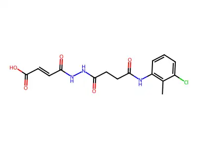 (E)-4-{2-[4-(3-Chloro-2-methylanilino)-4-oxobutanoyl]hydrazino}-4-oxo-2-butenoic acid structure