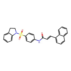 N-[4-(2,3-dihydro-1H-indol-1-ylsulfonyl)phenyl]-3-(1-naphthyl)acrylamide structure