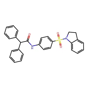 N-[4-(2,3-dihydro-1H-indol-1-ylsulfonyl)phenyl]-2,2-diphenylacetamide structure