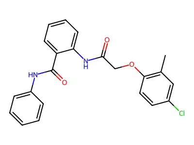 2-{[(4-chloro-2-methylphenoxy)acetyl]amino}-N-phenylbenzamide structure