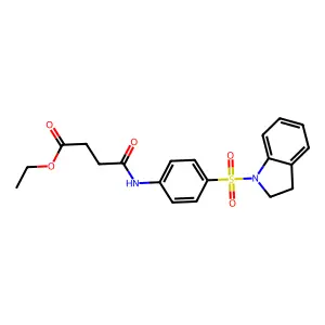 ethyl 4-{[4-(2,3-dihydro-1H-indol-1-ylsulfonyl)phenyl]amino}-4-oxobutanoate structure