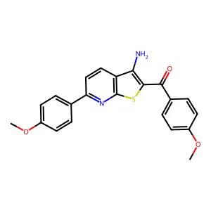 [3-Amino-6-(4-methoxyphenyl)thieno[2,3-b]pyridin-2-yl](4-methoxyphenyl)methanone structure