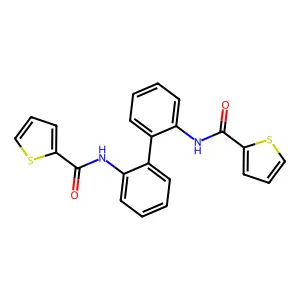 N-[2-[2-(thiophene-2-carbonylamino)phenyl]phenyl]thiophene-2-carboxamide structure