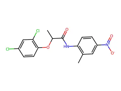 2-(2,4-dichlorophenoxy)-N-(2-methyl-4-nitrophenyl)propanamide structure
