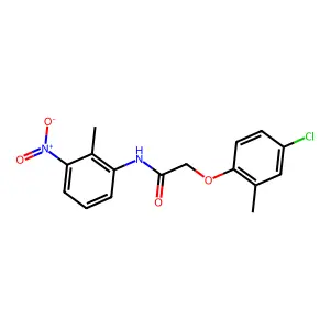2-(4-chloro-2-methylphenoxy)-N-(2-methyl-3-nitrophenyl)acetamide structure