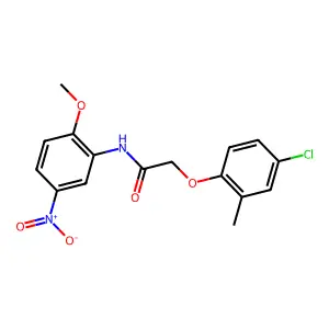 2-(4-chloro-2-methylphenoxy)-N-(2-methoxy-5-nitrophenyl)acetamide structure