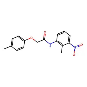 N-(2-methyl-3-nitrophenyl)-2-(4-methylphenoxy)acetamide structure