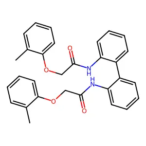 N,N'-2,2'-biphenyldiylbis[2-(2-methylphenoxy)acetamide] structure