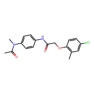 N-{4-[acetyl(methyl)amino]phenyl}-2-(4-chloro-2-methylphenoxy)acetamide structure