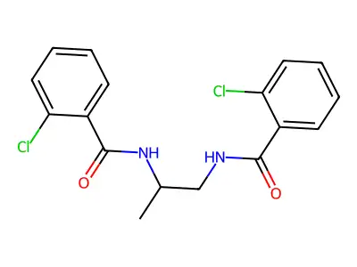 2-chloro-N-[2-[(2-chlorobenzoyl)amino]propyl]benzamide structure