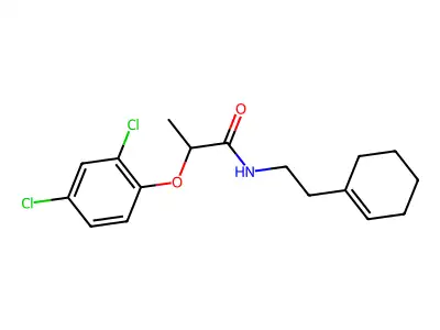 N-[2-(1-cyclohexen-1-yl)ethyl]-2-(2,4-dichlorophenoxy)propanamide structure