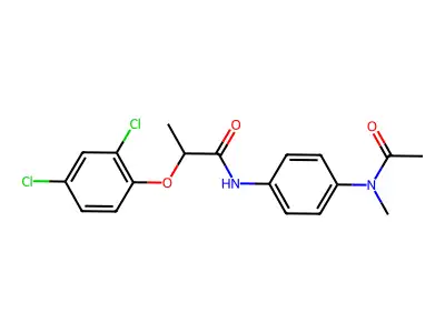 N-{4-[acetyl(methyl)amino]phenyl}-2-(2,4-dichlorophenoxy)propanamide structure