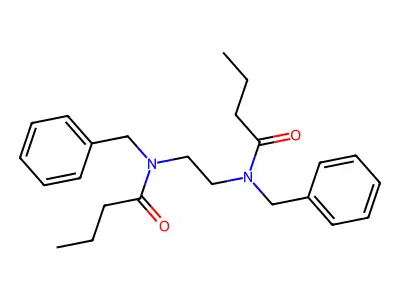 N-benzyl-N-[2-[benzyl(butanoyl)amino]ethyl]butanamide structure