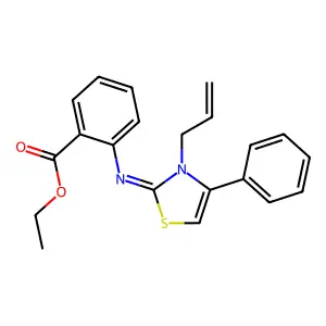 (Z)-ethyl 2-((3-allyl-4-phenylthiazol-2(3H)-ylidene)amino)benzoate structure