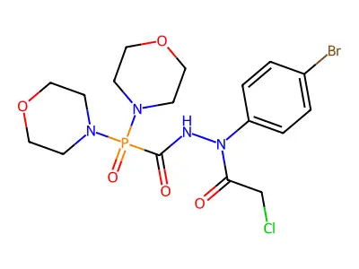N-(4-bromophenyl)-2-chloro-N'-dimorpholin-4-ylphosphorylcarbonylacetohydrazide structure