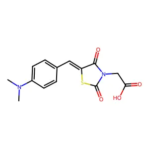 [5-(4-Dimethylamino-benzylidene)-2,4-dioxo-thiazolidin-3-yl]-acetic acid structure