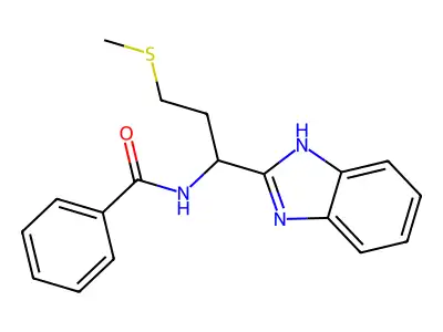 N-[1-(1H-1,3-benzodiazol-2-yl)-3-(methylsulfanyl)propyl]benzamide structure