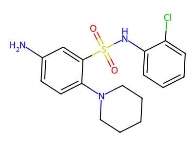 5-Amino-N-(2-chloro-phenyl)-2-piperidin-1-yl-benzenesulfonamide structure