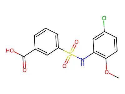 3-[(5-Chloro-2-methoxyphenyl)sulfamoyl]benzoic acid structure