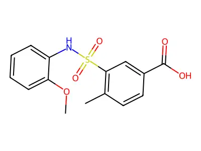3-[(2-Methoxyphenyl)sulfamoyl]-4-methylbenzoic acid structure