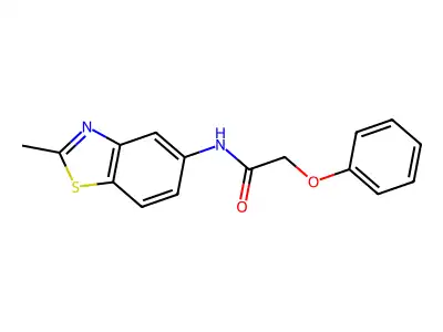 N-(2-methyl-1,3-benzothiazol-5-yl)-2-phenoxyacetamide structure