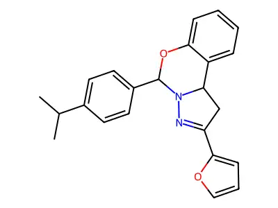 2-(2-Furyl)-5-(4-isopropylphenyl)-1,10b-dihydropyrazolo[1,5-c][1,3]benzoxazine structure