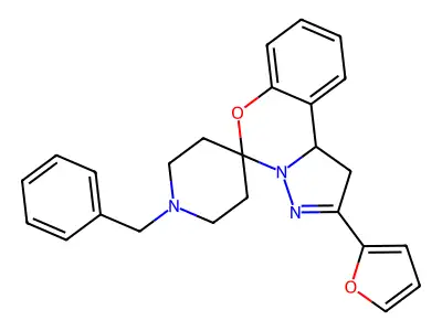 1'-benzyl-2-(furan-2-yl)-1,10b-dihydrospiro[benzo[e]pyrazolo[1,5-c][1,3]oxazine-5,4'-piperidine] structure