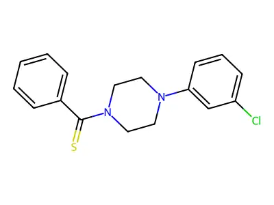 [4-(3-Chlorophenyl)piperazinyl]phenylmethane-1-thione structure