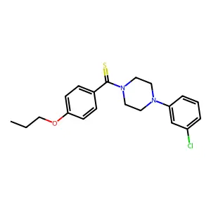 [4-(3-Chlorophenyl)piperazin-1-yl]-(4-propoxyphenyl)methanethione structure