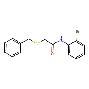 2-benzylsulfanyl-N-(2-bromophenyl)acetamide structure