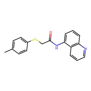 2-(4-methylphenyl)sulfanyl-N-quinolin-5-ylacetamide structure